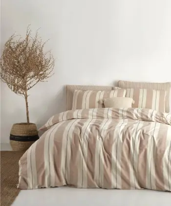 Set mbulesë jorgani njëpersonësh Ranforce, L'Essentiel Linge de Maison, Aura, bezhë/krem