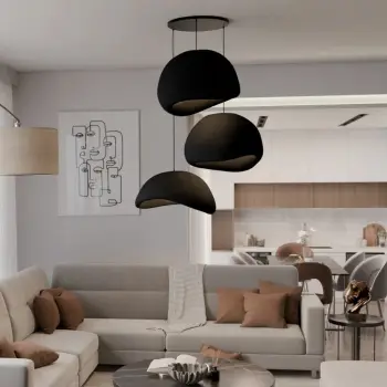 Llambë tavani Opviq, Wabi Sabi Kanso Beams, e zezë
