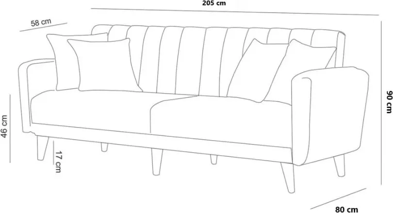 Divan-krevat treshe, Atelier del Sofa, ngjyrë e gjelbër - 6