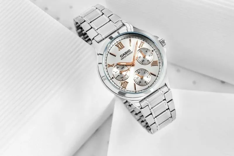 Orë dore për femra CASIO, argjend - 5