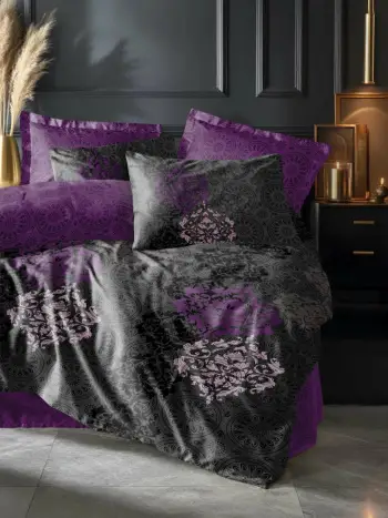 Set mbulesë për jorgan dopio, saten, ngjyrë kumbulle, L'Essentiel Linge de Maison, Leylazar
