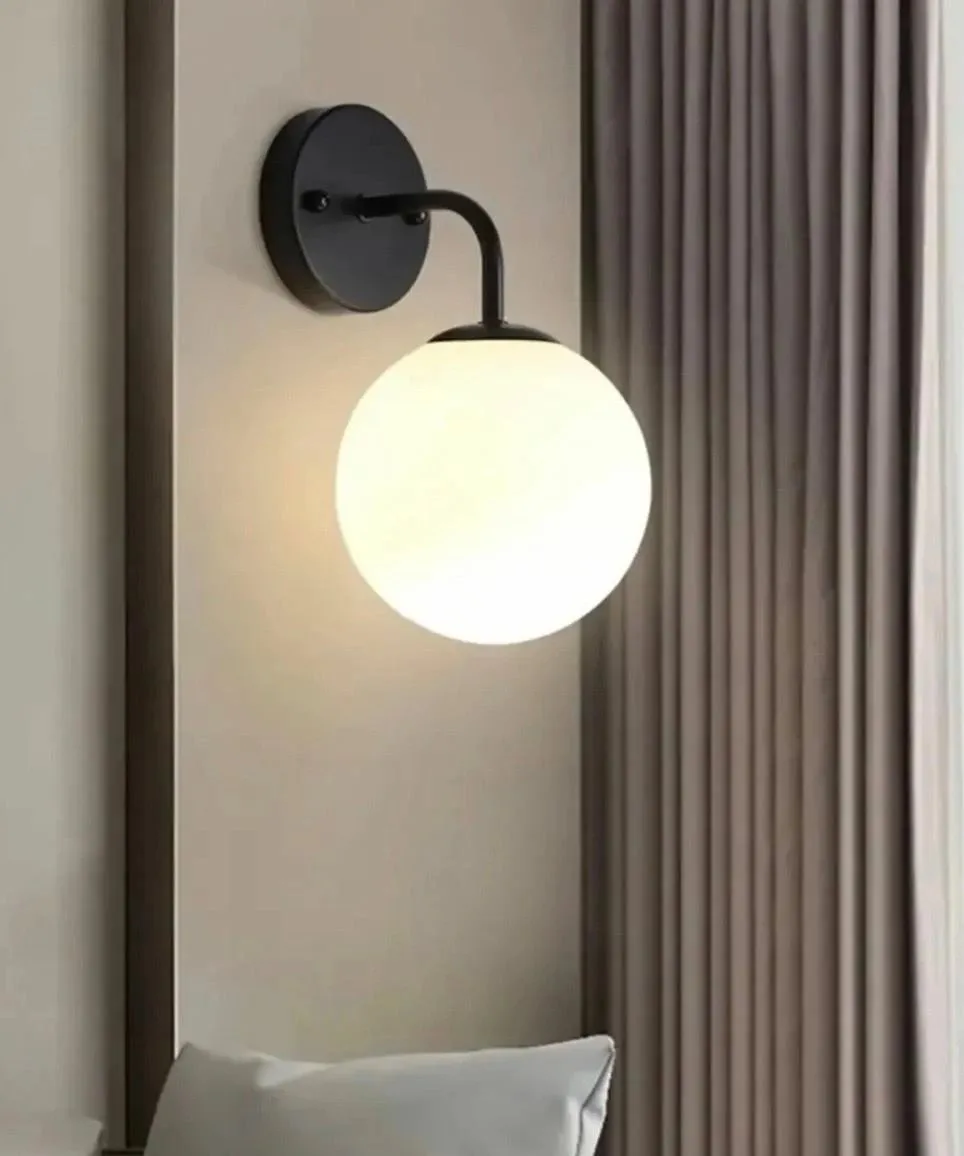 Llambë muri Opviq, BRZ-340065, metal e xham, e zezë dhe e bardhë - 1