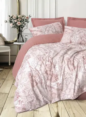 Set mbulesë jorgani Ranforce Single XXL, ngjyrë Dusty Rose, L'Essentiel Linge de Maison, Livara