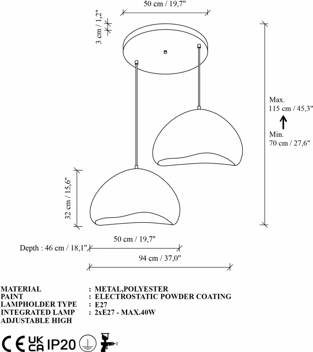Llambë tavani Opviq, Lora-50-50-T-Nua, e bardhë - 6