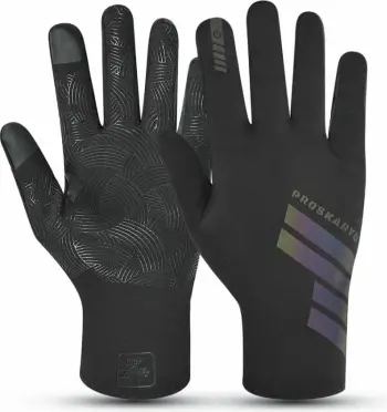 Doreza sportive Proskary Anti-slip L, touchscreen, të zeza