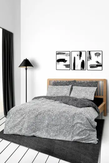 Set mbulesë për jorgan king size, ngjyrë e zezë, Maze