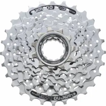 Kasetë për biçikletë Shimano, argjendtë