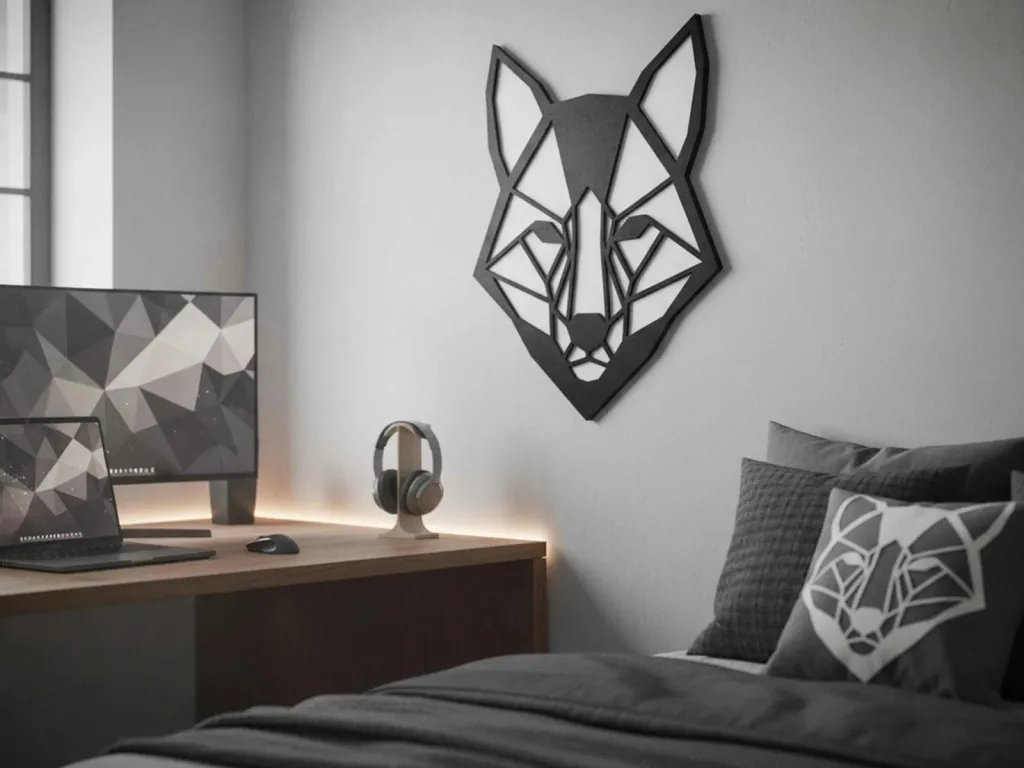 Pikturë dekorative me kornizë MDF, Wallity, Luma, e zezë dhe e bardhë, 55x68cm - 1