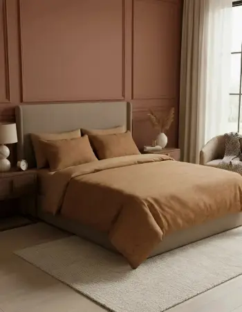 Set mbulesë për jorgan King, ngjyrë bakri dhe e zezë, L'Essentiel Linge de Maison, Dawn Kombin