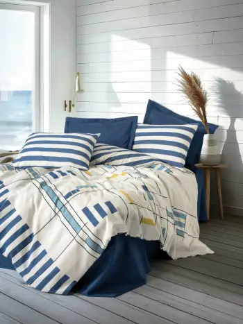 Set mbulesë për jorgan Single XXL, ngjyrë kaltër e errët, L'Essentiel Linge de Maison, Lunox