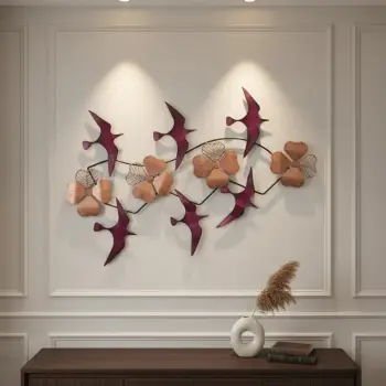 Aksesor dekorativ metalik për mur Wallity, Bys-190-B, shumëngjyrësh, 84x52x5 cm