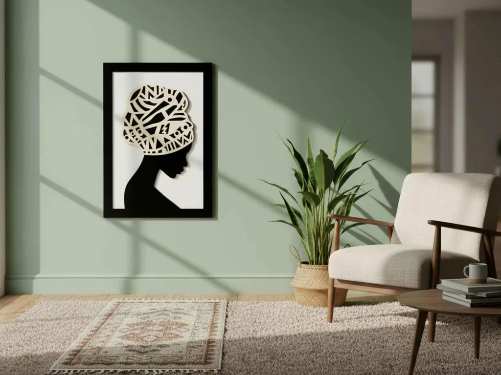 Pikturë dekorative me kornizë MDF, Wallity, Charm, e zezë dhe e bardhë, 47.5x68cm - 2