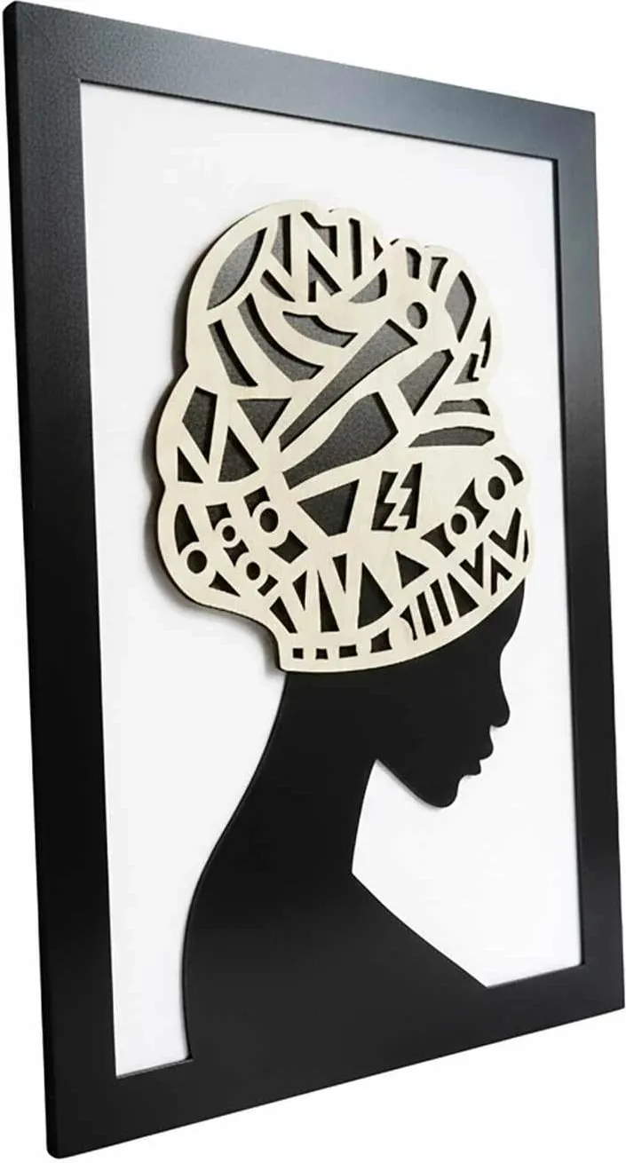 Pikturë dekorative me kornizë MDF, Wallity, Charm, e zezë dhe e bardhë, 47.5x68cm - 6