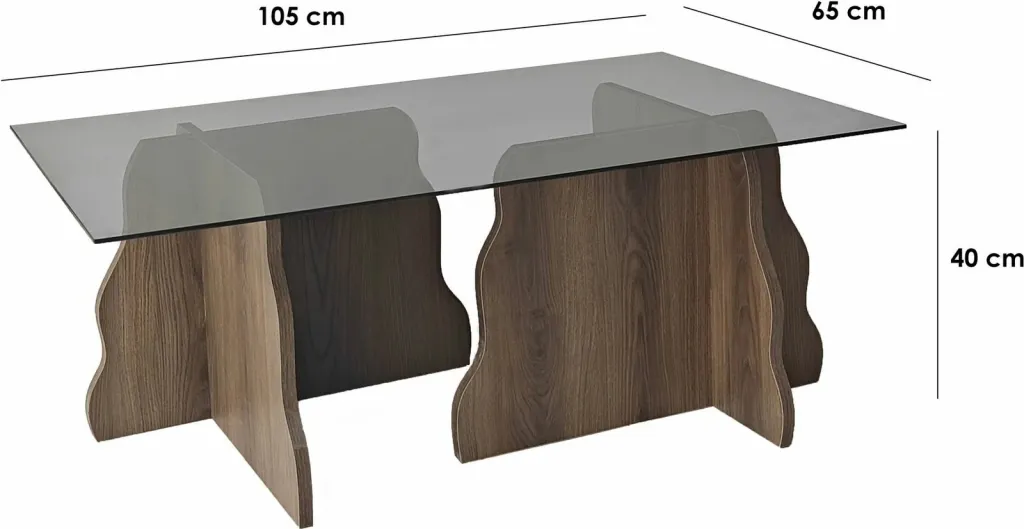 Tavolinë kafeje Skye Decor, ngjyrë arr dhe fume - 12