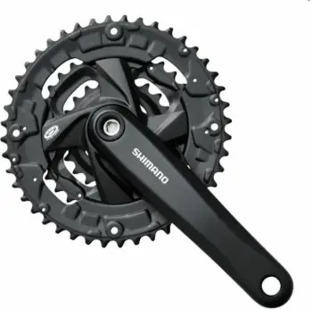 Crankset Shimano për biçikletë, i zi