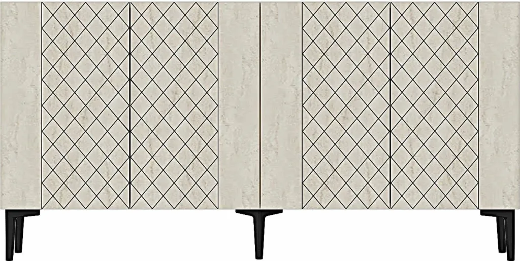 Konsol Skye Decor, Resso 150, e bardhë, travertin - 4