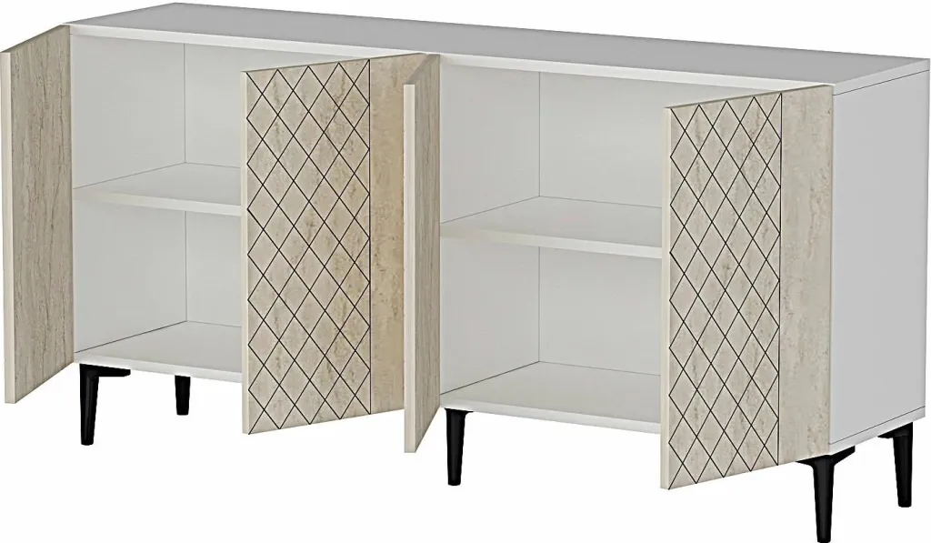 Konsol Skye Decor, Resso 150, e bardhë, travertin - 6