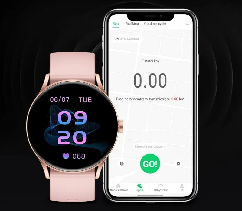 Smartwatch Gravity për femra, rozë - 6