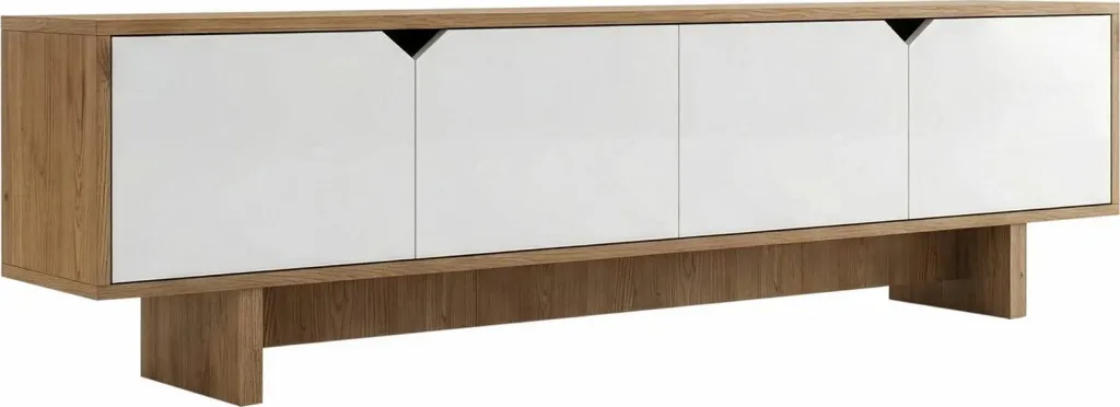 Komodë TV Skye Decor, ngjyrë lisi dhe e bardhë - 5