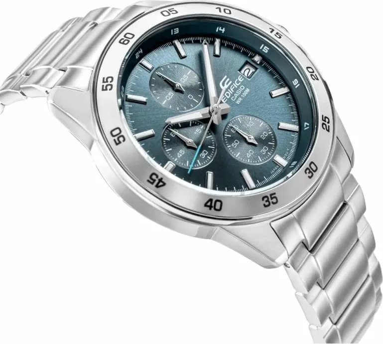 Orë dore për meshkuj CASIO, argjendtë/blu - 3