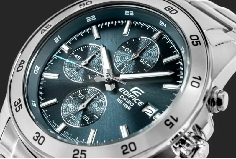 Orë dore për meshkuj CASIO, argjendtë/blu - 4