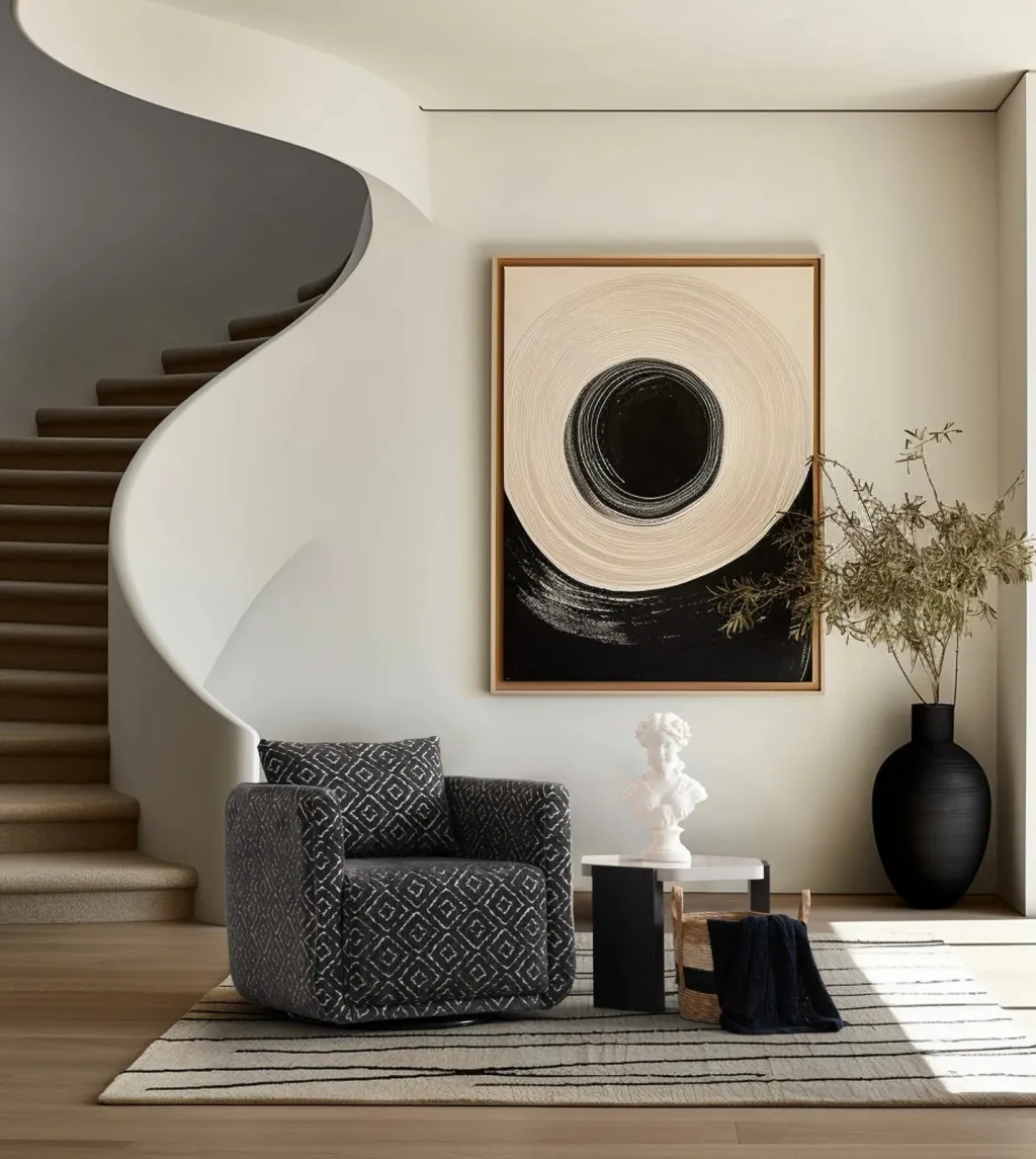 Karrige Wing Nora, e zezë dhe e bardhë, Atelier del Sofa - 1