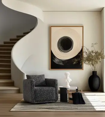 Karrige Wing Nora, e zezë dhe e bardhë, Atelier del Sofa