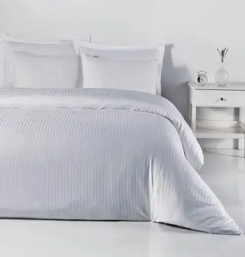 Set mbulesë për jorgan dopio, satin, L'Essentiel Linge de Maison, Oxford, e bardhë