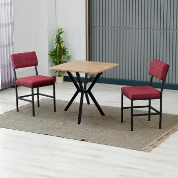 Tavolinë me karrige, zgjatshme, 3 copë, Skye Decor, Dubai, burgundy, walnut