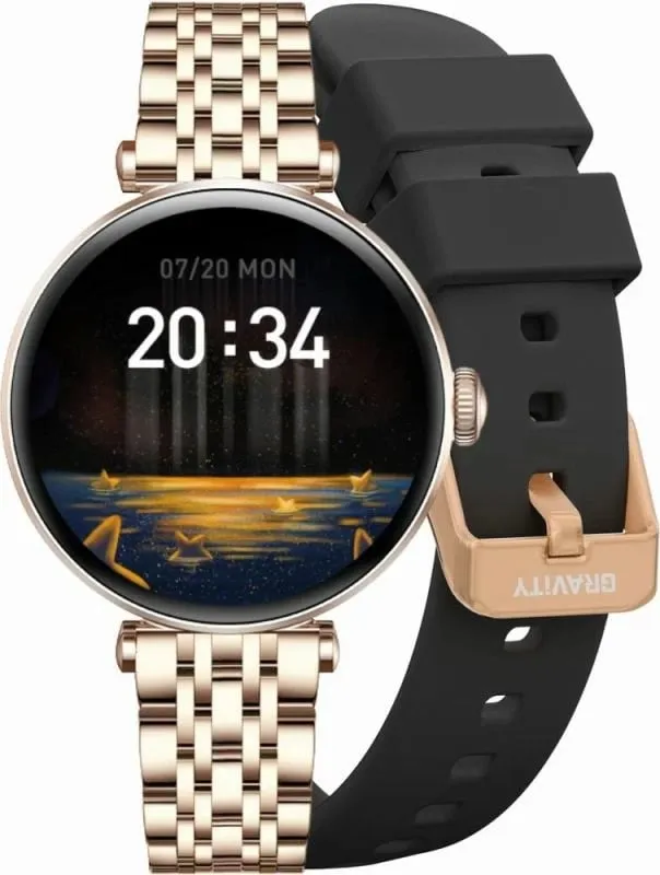 Smartwatch Gravity për femra, rozë e zezë - 1