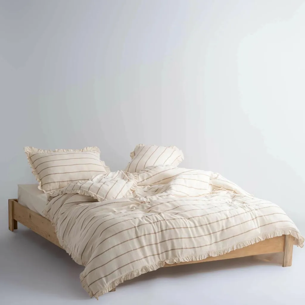 Set mbulesë krevati King Ranforce, krem dhe kafe, L'Essentiel Linge de Maison, Porto - 2