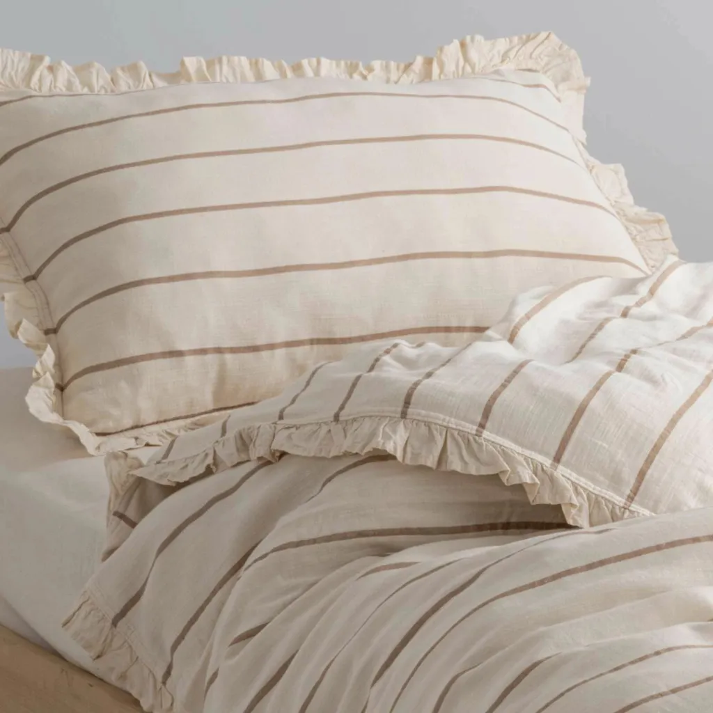Set mbulesë krevati King Ranforce, krem dhe kafe, L'Essentiel Linge de Maison, Porto - 3