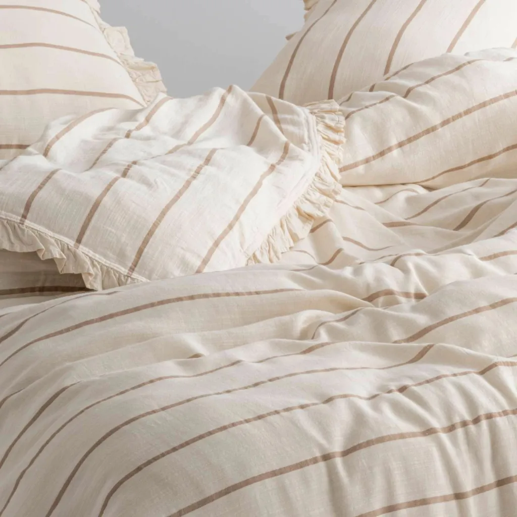 Set mbulesë krevati King Ranforce, krem dhe kafe, L'Essentiel Linge de Maison, Porto - 4