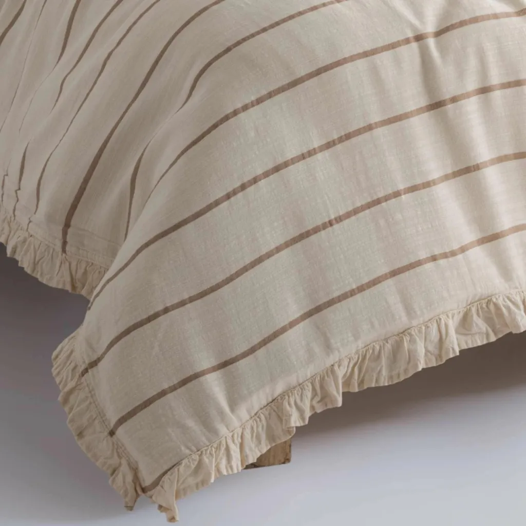Set mbulesë krevati King Ranforce, krem dhe kafe, L'Essentiel Linge de Maison, Porto - 5