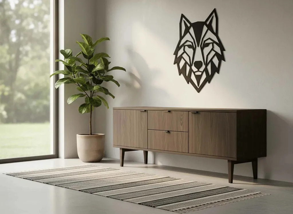 Pikturë dekorative me kornizë MDF, Wallity, Ruka, e zezë dhe e bardhë, 55x68cm - 2
