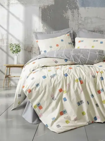 Set mbulesë për jorgan njëpersonësh, ngjyrë gri, L'Essentiel Linge de Maison, Evo