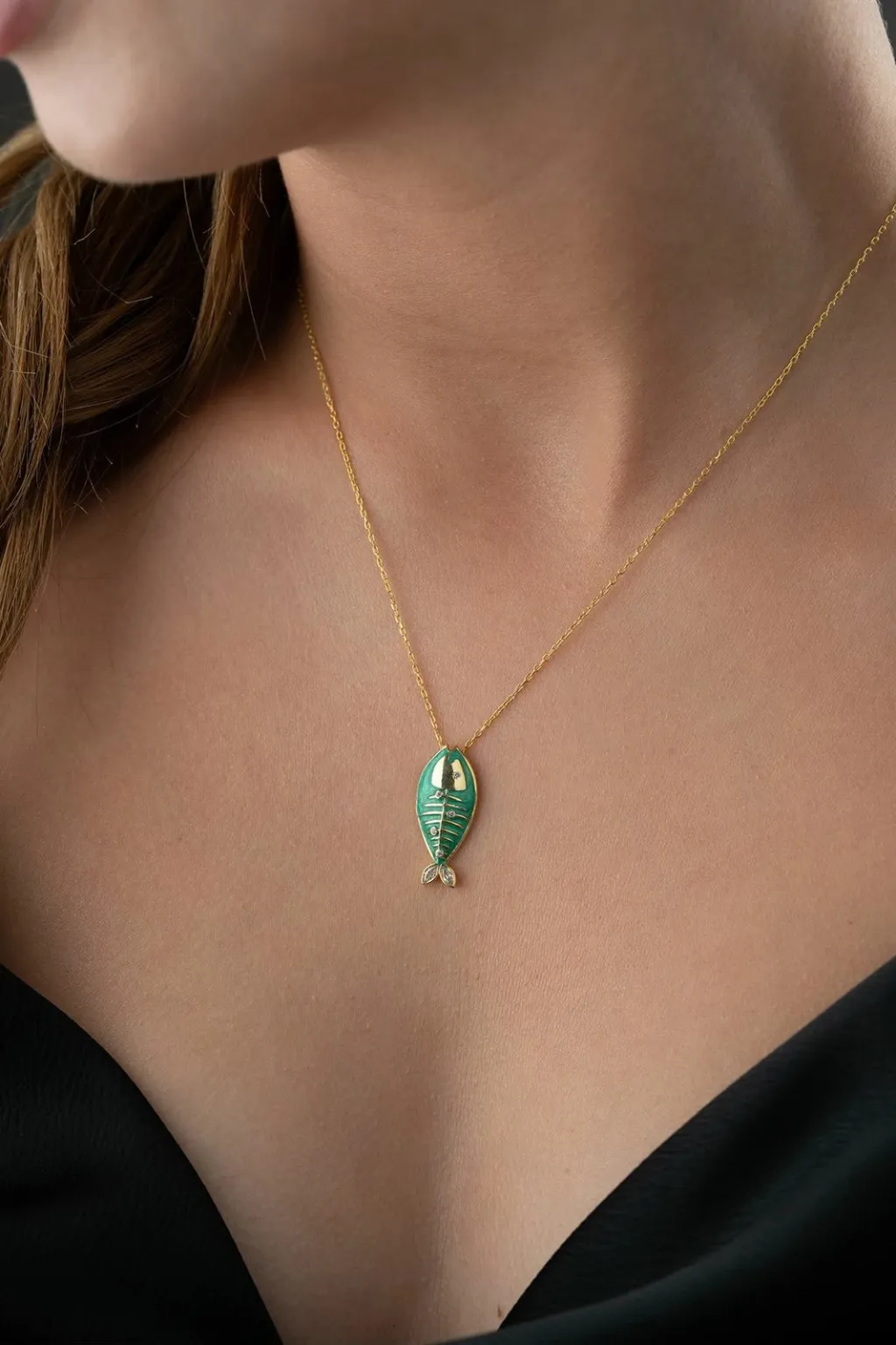 Qafore argjendi Jumeon, ngjyrë e verdhë, SİLVANOJEWELRY303 - 4
