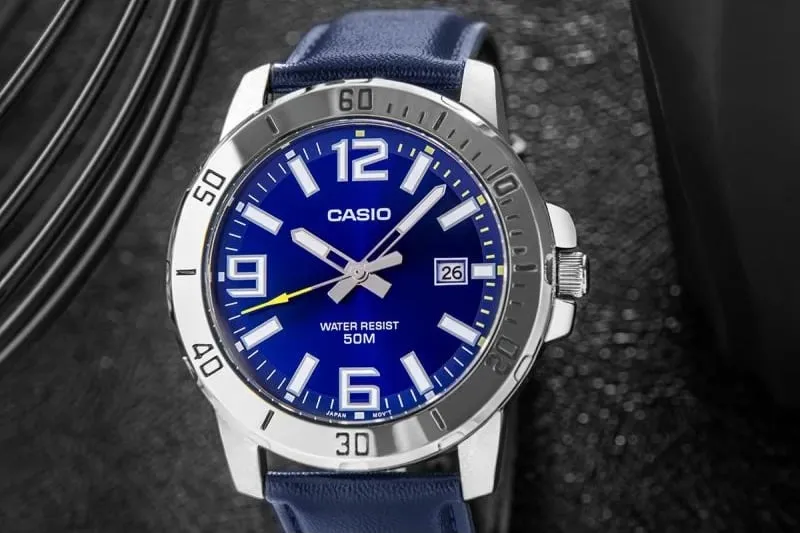 Orë dore për meshkuj Casio, blu - 4