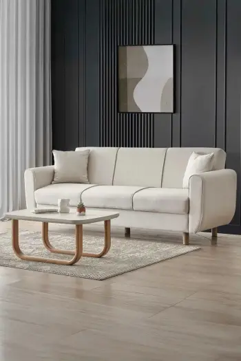Divan-krevat treshe Flavia, ngjyrë bezhë, Atelier del Sofa