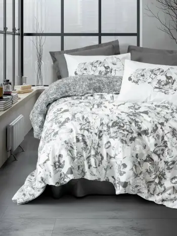 Set mbulesë për jorgan njëpersonësh, ngjyrë antracit, L'Essentiel Linge de Maison, Florva
