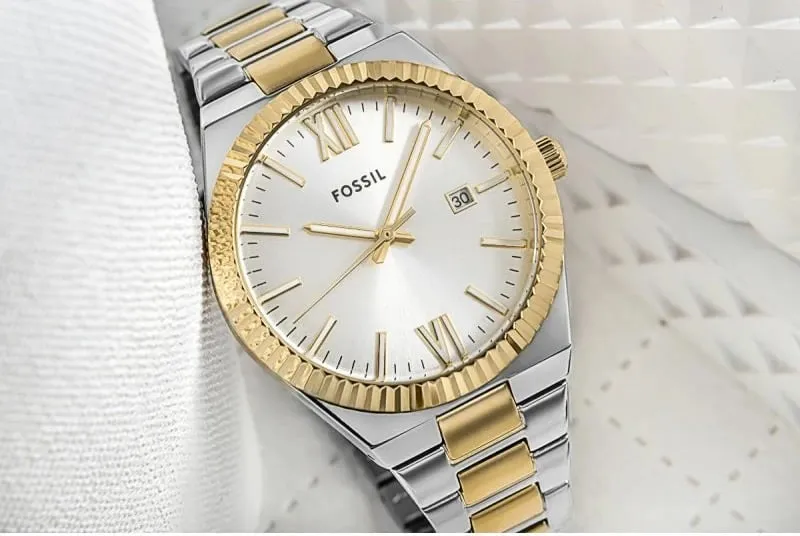 Orë dore për femra Fossil, argjend e ar - 5