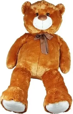 Lodër pelushi arush gjigand, 100 cm, me fjongo, kafe