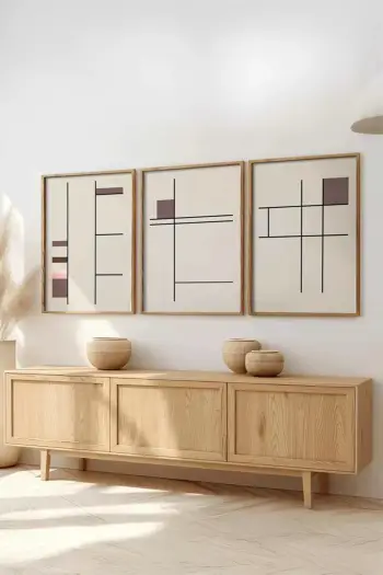 Pikturë dekorative me kornizë MDF (3 copë), Wallity, Huhu510, 40x60cm