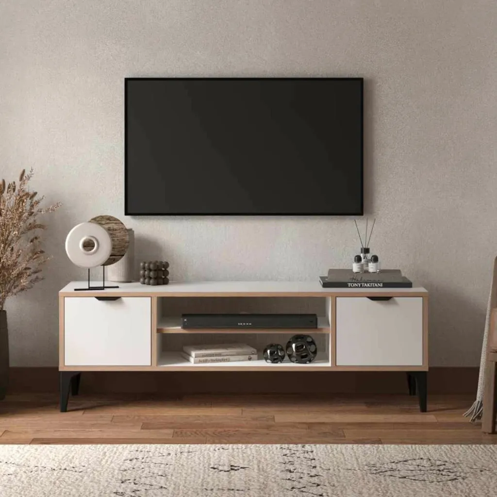 Komodë TV Skye Decor, Arden, e bardhë - 1
