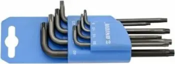Set çelësa Torx Unior, TR9 TR40, 9 copë, të zezë