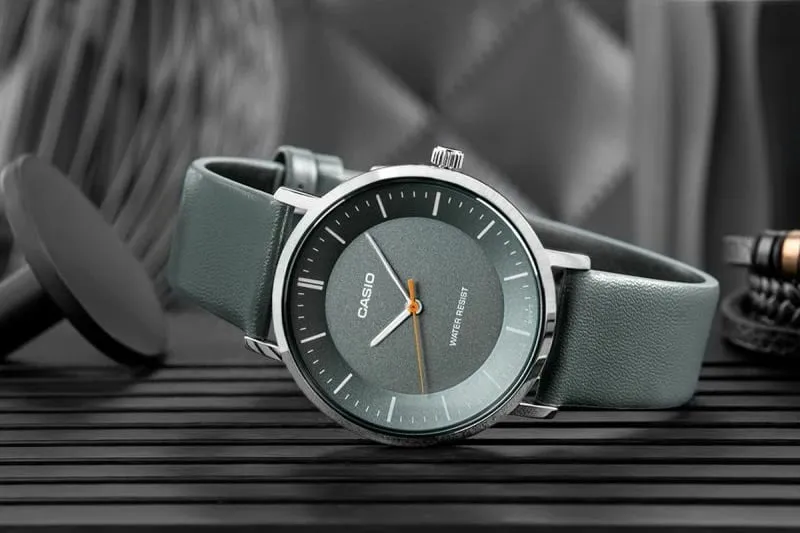 Orë dore për meshkuj CASIO, gri-blu - 6