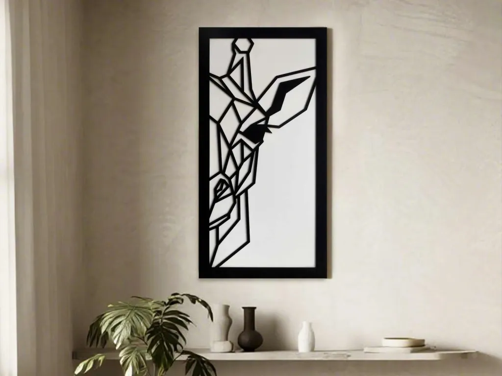 Pikturë dekorative me kornizë MDF Wallity, Aroha, e zezë dhe e bardhë, 35x68cm - 1