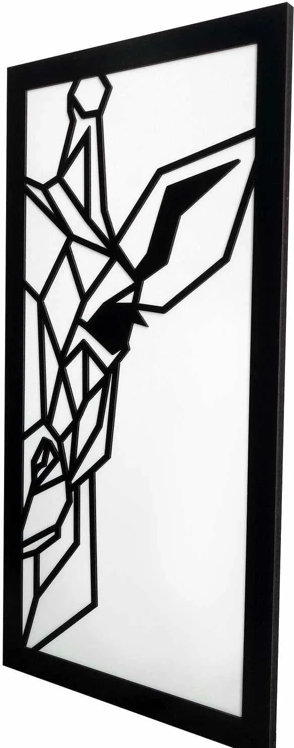 Pikturë dekorative me kornizë MDF Wallity, Aroha, e zezë dhe e bardhë, 35x68cm - 4