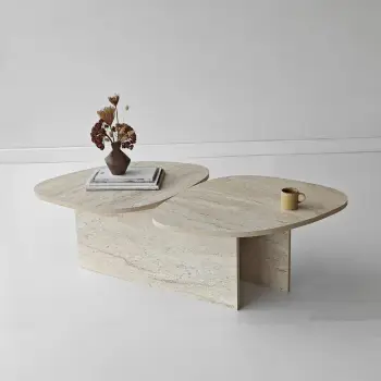 Tavolinë kafeje Skye Decor, ngjyrë travertine