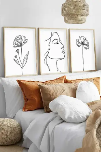 Pikturë dekorative me kornizë MDF (3 copë), Wallity, Huhu533, 40x60 cm